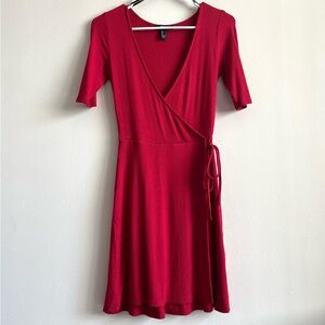 Forever21 Half Sleeve Faux Wrap Dress